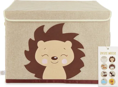 Produktbild von Bieco Aufbewahrungsbox mit Deckel groß für Kinderzimmer - Igel Piksi - Spielzeugkiste mit Deckel Aufbewahrungsbox Kinderzimmer - Sitztruhe Kinder Truhe Aufbewahrung Kinderzimmer Spielzeugkiste Baby