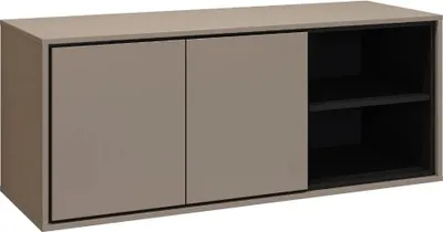 Zdjęcie produktu dla Szafka pod umywalkę nablatową GAJA 2D 120cm congo/czarna z regałem