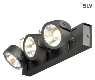 Obrázok produktu pre SLV 1000131 KALU LED 3 nástenné a stropné svetlo čierne 3000K 60°
