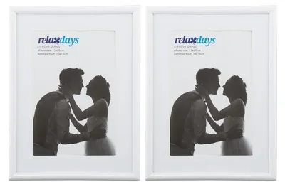 Zdjęcie produktu dla 4 ramki na zdjęcia 15 x 20 cm, passe-partout 10 x 15 cm, szklana szybka, do postawienia lub zawieszenia, białe