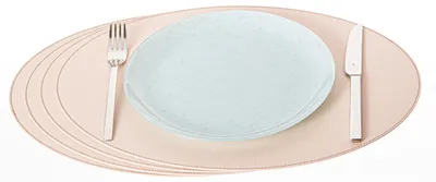 Platzsets aus recyceltem Leder, oval, 4 Stück, 45,7 x 33 cm