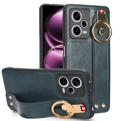 Immagine prodotto di Per Xiaomi Redmi Note 12 Pro 5G Custodia per cellulare con cinturino da polso e anello anti-invecchiamento
