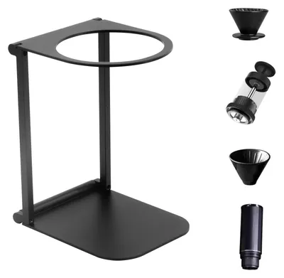Klappbarer Kaffeeständer aus Aluminium, Schwarz, 0,1 Pfund