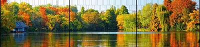 Produktbild von Bedruckter Sichtschutz PANORAMA XXL Blätterwald Foto-Motiv 7,5m x 1,8m
