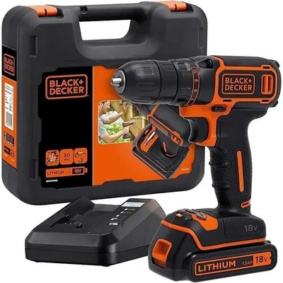 Image de Perceuse visseuse sans fil - Black+Decker - 18V - 1 batterie 1,5Ah - Compacte et légere
