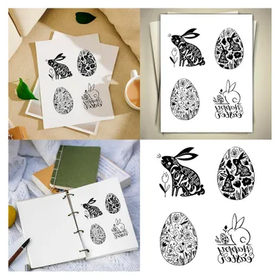 Produktbild von Silikon-Siegelstempel für Ostereier, transparent, geeignet für Scrapbooking und Handarbeiten