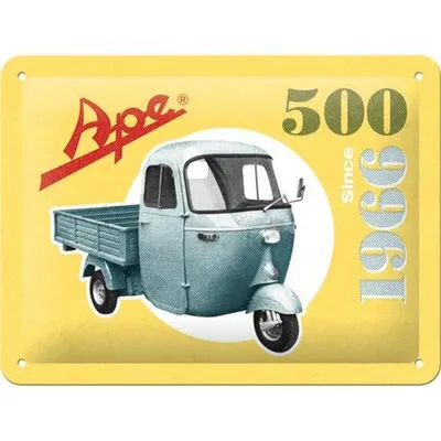 Zdjęcie produktu dla Metalowy Plakat 15 X 20Cm Ape 500 Since 1966