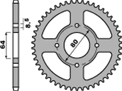 Produktbild von Hinteres Ritzel 834 35 F Für Yamaha Ttr 90 '00-'05, Ttr 110 '11-'21 (Jtr834.35) (Kette 420) (Std.)