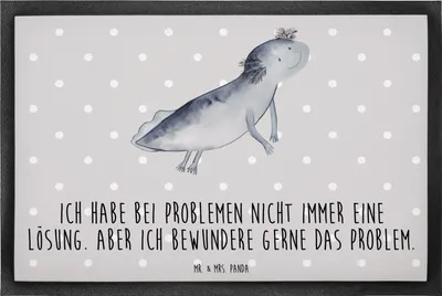 Produktbild von Mr. & Mrs. Panda Sauberlaufmatte Axolotl Schwimmen 60 x 90 cm - Grau Pastell - Geschenk, Lurch, Schmutzmatte, Schmutzfangmatte, fußmatte, Fußabtreter, Lösungen, Fussmatte