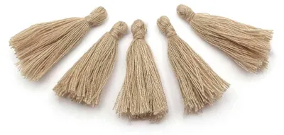 Produktbild von Vintageparts Quasten Baumwolle Beige 28 mm, 10 Stück