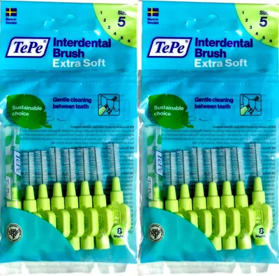 Produktbild von 2x TePe Original Interdentalbürsten 0,8 mm hellgrün Xw - extra weich 2x 8 Stück