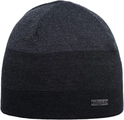 Eisglut Beanie Mütze  Rentona Rewoolife  mit Strichmuster   in grau