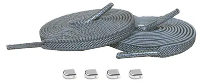schnuersenkel elastisch grau hell clips silber glanz