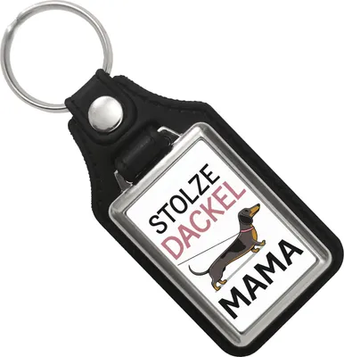 Produktbild von Stolze Dackel Mama - Dackel an der Leine Schlüsselanhänger mit
