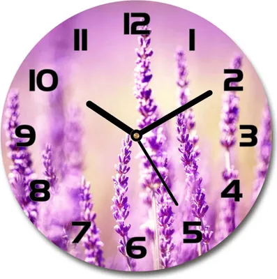 Produktbild von Wanduhr aus Glas 30fi Glasbild Glasuhr Gehärtetes Glas - schwarze-zeiger - Lavender