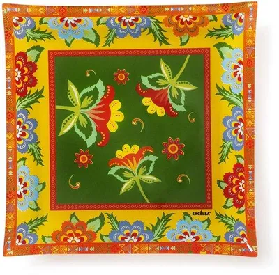 Immagine prodotto di Piatto decorativo Excelsa / per servire Gipsy Soul in vetro 30x3x30 cm Colorato