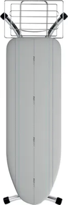 Produktbild von LauraStar Bügelbrett Prestigeboard, 40 x 122 cm, hellgrau, mit verstellbarer Höhe, Bügeleisenablage, Wäscheablage, Sicherheitsschließsystem, ergonomisch geformt, für Dampfbügelstationen geeignet, Bezug 100% Baumwolle, Innenschaum 100% Polyester, robust, stabil & elegantem Design.