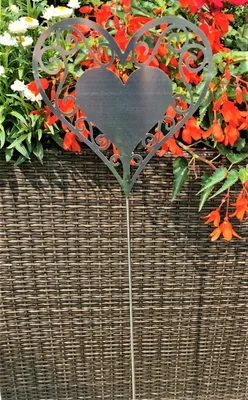 Produktbild von Beetstecker Liebesherz Romantik groß Edelstahl Garten