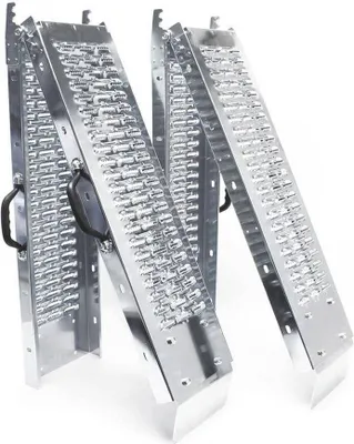 Produktbild von VOUNOT® 2 x Faltbare Auffahrrampe aus Verzinkter Stahl, Rutschfest Laderampen, 160 cm, Maximale Last 400kg