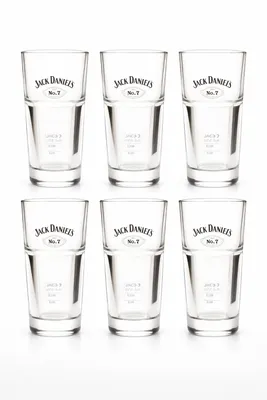 Produktbild von Jack Daniel’s Old No. 7 Longdrink Gläser 6er Set – 2 cl & 4 cl geeicht – Original Bar-Gläser mit Logo