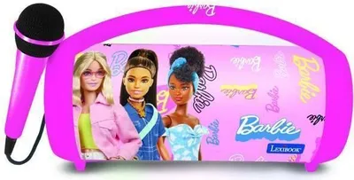Obrázek produktu pro Bluetooth reproduktor, bezdrátový, svítící, s mikrofonem, Barbie, Bluetooth 5.0, Micro SD, USB, Aux-IN, 1200 mAh baterie