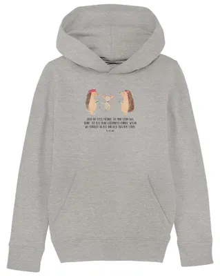 Produktbild von Mr. & Mrs. Panda Kinderpullover Igel Seilhüpfen 7-8 Jahre (122/128) - Heather Grey - Geschenk, Kapuzenpulli, Sweater, Kinder, Lustige Sprüche, Hoodie, Seilspringen, Maus