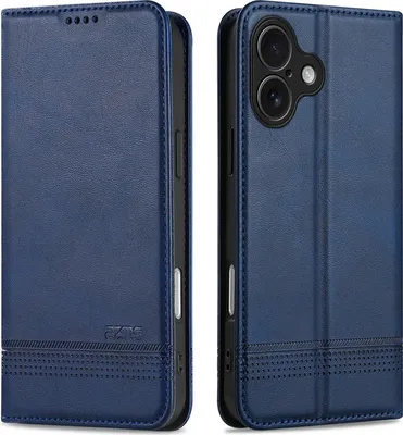 Obrázek produktu pro iPhone 17 Pouzdro, Peněženka s Magnetickým Uzávěrem a Stojánkem, Kožené Flip Pouzdro pro iPhone 17 modré