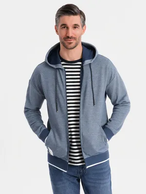 Zdjęcie produktu dla Ombre miękka strukturalna bluza z kapturem granatowa L