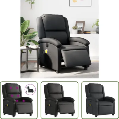 Produktbild von The Living Store Massagesessel Elektrisch Schwarz Echtleder