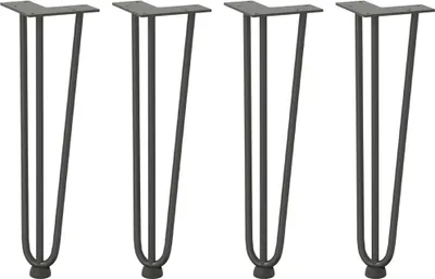 Obrázok produktu pre vidaXL Vlásenkové nohy pre konferenčný stolík 4 ks. Antracit 42 cm masívna oceľ