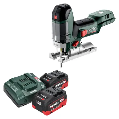 Image de Metabo ST 18 LT 130 BL Scie sauteuse sans fil 18 V 130 mm Brushless + 2x batterie LiHD 5,5 Ah + chargeur