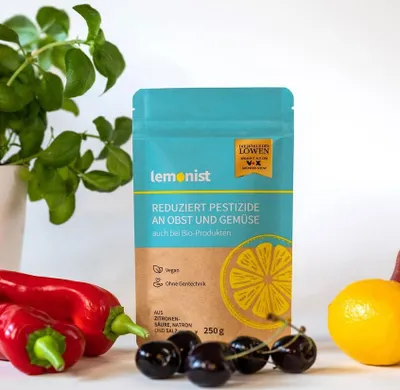 Produktbild von lemonist 4er Set Obst- und Gemüsereiniger 1000g Veganer Pestizid-Reduzierer Verpackung kompostierbar Ohne Gentechnik Germany Lemons
