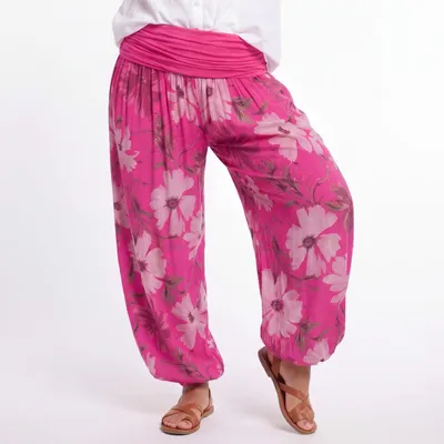 Produktbild von Sommerhose Damen Haremshose elastischer Bund leichte Hippie Pumphose Gr. 36-48