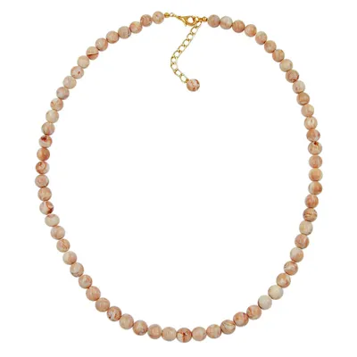 Produktbild von Kette Perle 8mm beige-marmor beige 55 cm