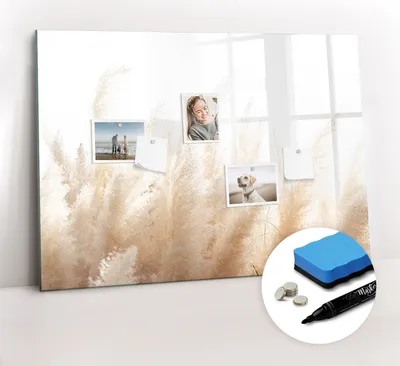 Produktbild von Magnetpinnwand Memoboard - Zubehörsatz - Schwarzer Marker + Schwamm + Magnete - 100 x 70 cm - Getreideabstraktion