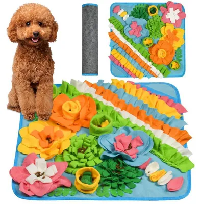 Produktbild von Schnüffelteppich Hund Futterschnüffelmatte Interaktives Hundespielzeug 50 x 50 cm Blau
