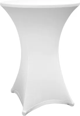 Obrázek produktu pro Elastická sukně na stůl – Ø 80–85 cm – bílá