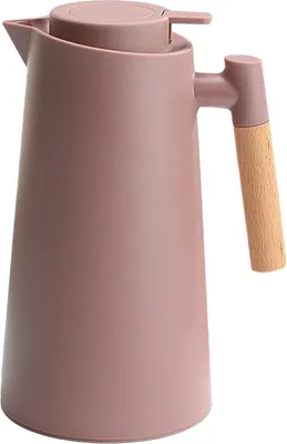 Produktbild von 1L Isolierkanne, Glas Thermoskanne, doppelwandige Vakuum Kaffeekanne Teekanne, Thermoskanne für Kaffee, Tee, Wasser, Getränkbraun