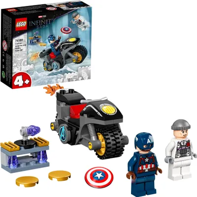 Produktbild von LEGO 76189 Marvel Super Heroes Duell zwischen Captain America und Hydra Set, Avengers Spielzeug ab 4 Jahre