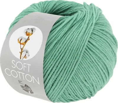 A ball of green yarn with a label.