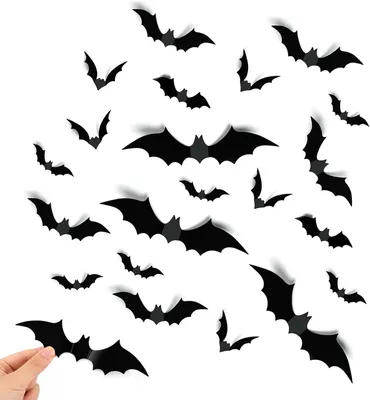 Imagen del producto de 140 unidades de calcomanías para ventanas – Decoración de Halloween con murciélagos en 3D