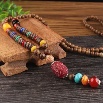 Immagine prodotto di Collana Alois - Stile Etnico e Bohémien in Legno e Metallo KP34072