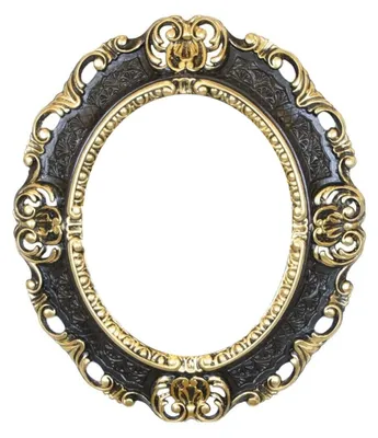 Produktbild von Elzusha – Ovaler Wandspiegel im Barock-Stil, Schwarz-Gold