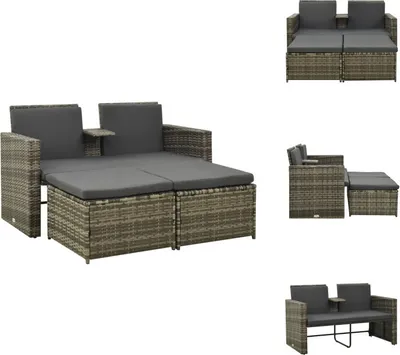 Produktbild von vidaXL 3-tlg. Garten-Lounge-Set mit Auflagen Poly Rattan Grau -  Gartenmöbel-Sets