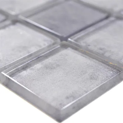 Produktbild von Glasmosaik Fliesen Clementine Grau