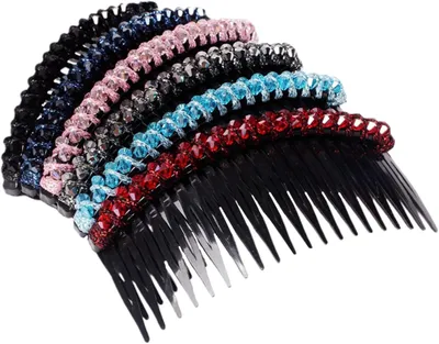 Produktbild von 6stücke Haargabelkämme Mit Kristallbesatz Haarspangen Und Haarnadeln Für Damen Zufällige Farbe