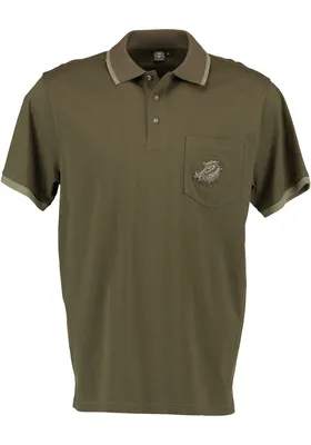 Produktbild von OS Trachten Herren Poloshirt Kurzarm Jagdshirt mit Polokragen Sonky, Größe:M, Farbe:oliv