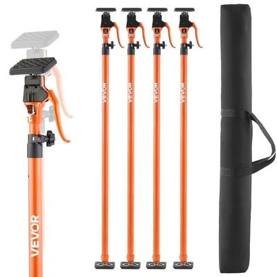 Obrázek produktu pro VEVOR Jednoramenná podpěra, 4 ks, stropní podpěra 125–291 cm, teleskopická podpěra z oceli, montážní podpěra s nosností až 90 kg pro instalaci skříní, zvedání sádrokartonových stěn, nosné tyče