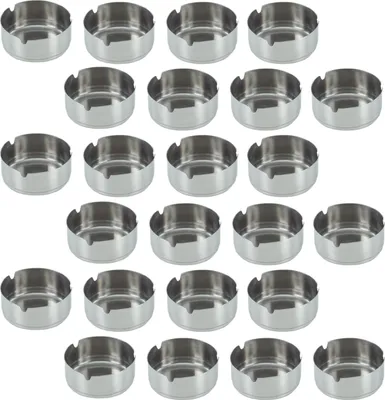 Produktbild von 24x Aschenbecher aus Edelstahl 8 cm Durchmesser