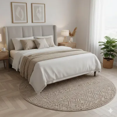 Image de Ayyildiz | Tapis Moderne Helix - 200 cm x 200 cm - Beige - Style Boho - Doux et Durable